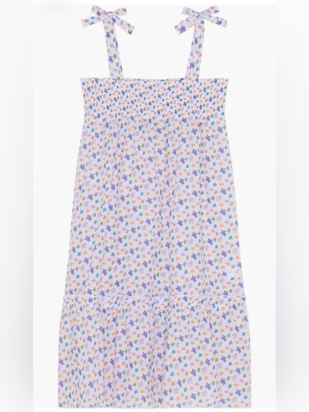 🔥 $170 Vilebrequin Girls Organic Cotton Voile Turtles Dress Size 8 🔥